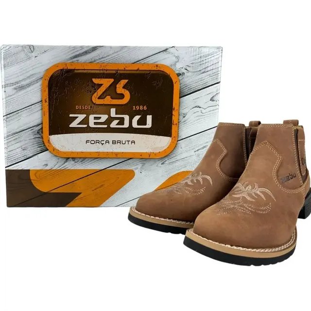 Botina Feminina Zebu Terra Bordada Bico Redondo - Ref. 72020