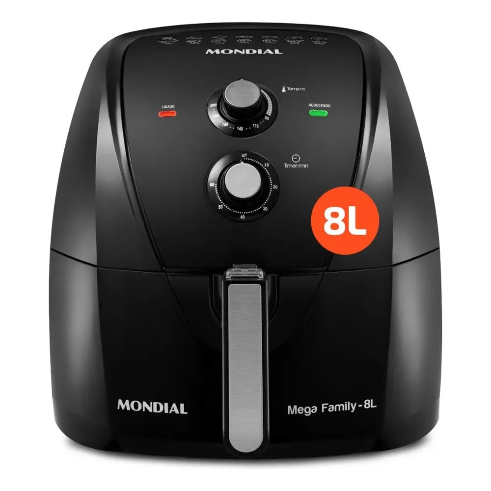 Fritadeira Sem Óleo Air Fryer 8l, Mondial, 1900w - Afn-80-fb Preto 220v