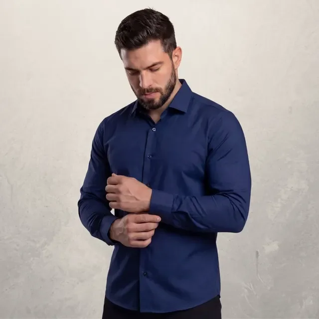 Camisa Social Manga Longa De Botão (6 cores)