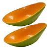 🛍 Bowl  Cerâmica 400ml Verde E Laranja Paula Hernandes 2 Un