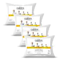 🛍️ Kit 4 Travesseiros Oaktex 50x70 Antialérgico Fibra Siliconada Branco