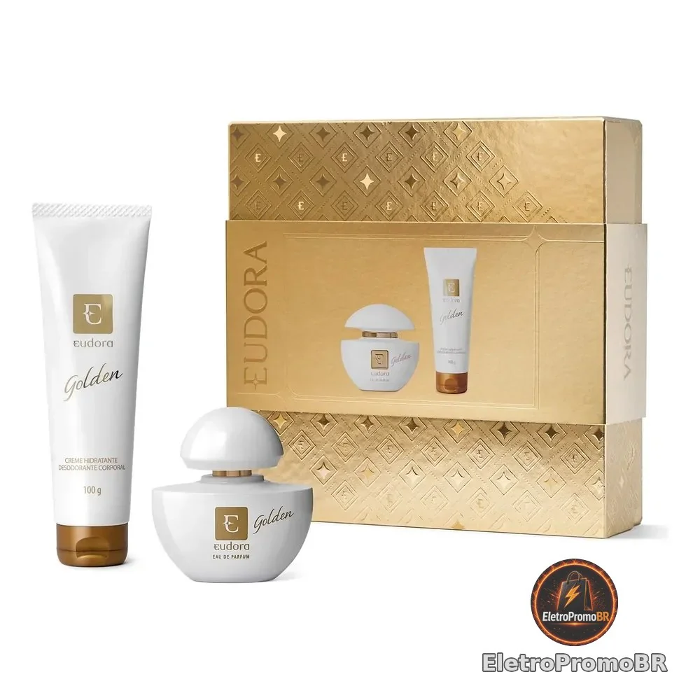 ⚡Eudora Golden Kit Presente Natal: Eau De Parfum 35ml + Creme Hidratante Desodorante Corporal 100g⚡